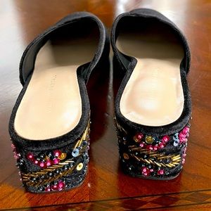 Loeffler Randall velvet mule with 2 “ embroidered heels, size 8.5M